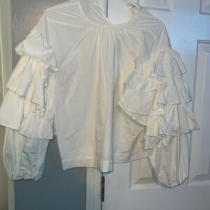 Ulla Johnson White Ruffle Blouse